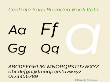 Centrale Sans Rounded Book Italic Version 1.003;PS 001.003;hotconv 1.0.70;makeotf.lib2.5.58329;com.myfonts.typedepot.centrale-sans-rounded.regular-italic.wfkit2.461q Font Sample