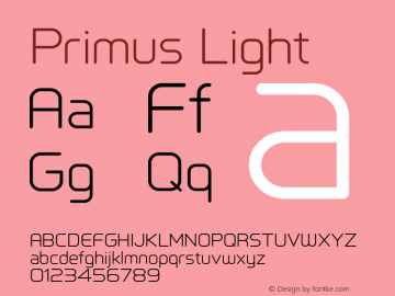 Primus Light Version 1.001 2012;com.myfonts.ceyhun-birinci.primus.light.wfkit2.43d7 Font Sample