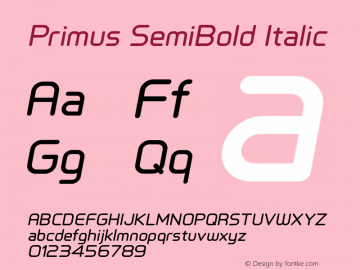Primus SemiBold Italic Version 1.001 2012;com.myfonts.ceyhun-birinci.primus.semibold-italic.wfkit2.43d8 Font Sample