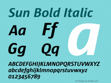 Sun Bold Italic Version 4.050图片样张