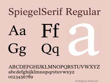 SpiegelSerif Regular Version 2.001 Font Sample
