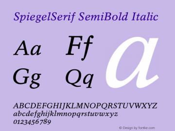 SpiegelSerif SemiBold Italic Version 2.001图片样张