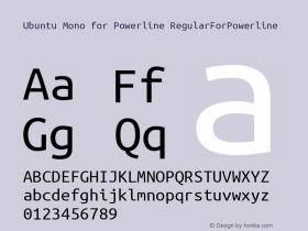 Ubuntu Mono for Powerline RegularForPowerline Version 0.80 Font Sample