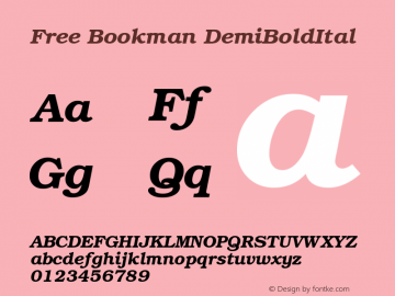 Free Bookman DemiBoldItal Version 1.06 Font Sample