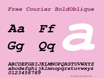 Free Courier BoldOblique Version 1.06图片样张