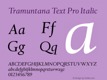 Tramuntana Text Pro Italic Version 1.000;com.myfonts.tiponautas.tramuntana-1-pro.text-pro-italic.wfkit2.3PG6 Font Sample