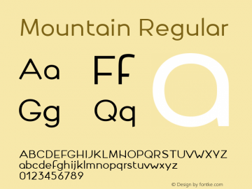 Mountain Regular Version 001.001 Font Sample