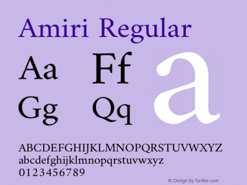 Amiri Regular Version 000.107 Font Sample