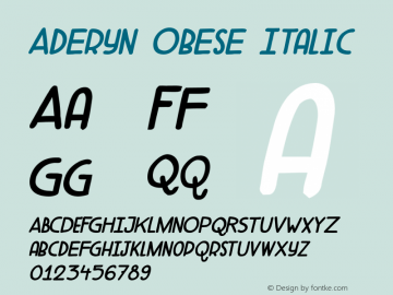 Aderyn Obese Italic Version 1.000;com.myfonts.hanoded.aderyn.obese-italic.wfkit2.3NzV Font Sample