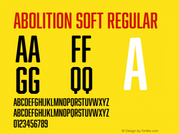 Abolition Soft Regular Version 2.001;PS 002.001;hotconv 1.0.70;makeotf.lib2.5.58329 Font Sample