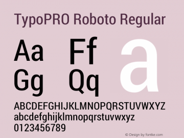 TypoPRO Roboto Regular Version 1.200311; 2013 Font Sample