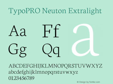 TypoPRO Neuton Extralight Version 1.4图片样张