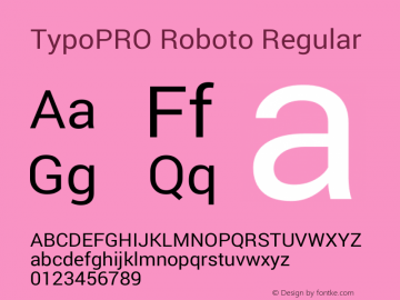 TypoPRO Roboto Regular Version 1.200310; 2013 Font Sample