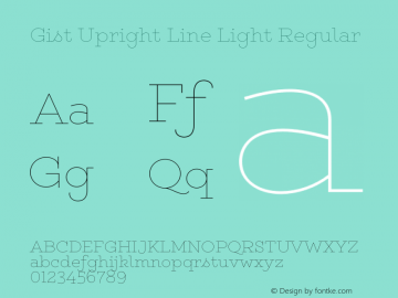 Gist Upright Line Light Regular Version 1.000图片样张