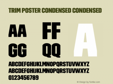 Trim Poster Condensed Condensed Version 1.000 Font Sample