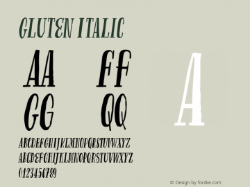 Gluten Italic 1.000;com.myfonts.andinistas.gluten.italic.wfkit2.468o图片样张