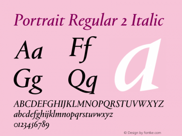 Portrait Regular 2 Italic Version 1.1 2013图片样张