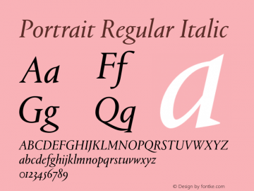 Portrait Regular Italic Version 1.1 2013图片样张