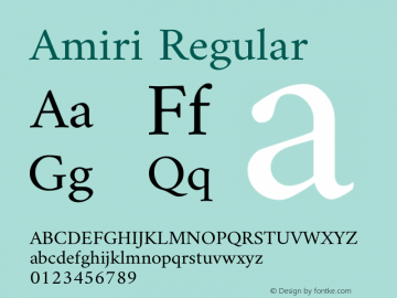 Amiri Regular Version 000.105 Font Sample