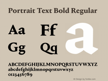 Portrait Text Bold Regular Version 1.1 2013 Font Sample