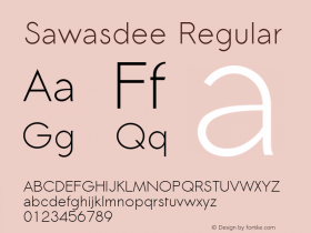Sawasdee Regular Version 001.004: 2009-07-22图片样张
