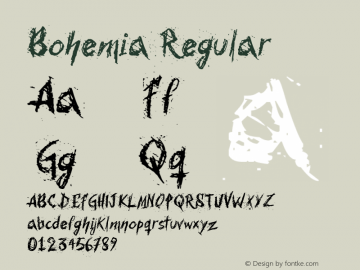 Bohemia Regular Version 1.00 April 26, 2011, initial release Font Sample