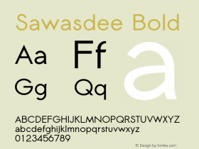 Sawasdee Bold Version 001.004: 2009-07-22图片样张