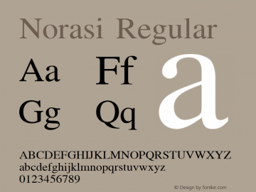 Norasi Regular Version 004.011: 2009-07-24 Font Sample