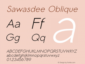 Sawasdee Oblique Version 001.004: 2009-07-22图片样张