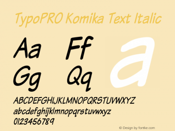 TypoPRO Komika Text Italic 2.0图片样张