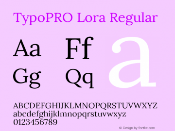 TypoPRO Lora Regular Version 1.014图片样张