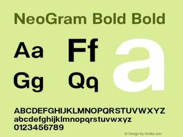 NeoGram Bold Bold Version 1.001;PS 001.001;hotconv 1.0.56;makeotf.lib2.0.21325;com.myfonts.northernblock.neo-gram.bold.wfkit2.3PLD Font Sample