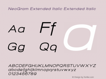 NeoGram Extended Italic Extended Italic 1.001;com.myfonts.northernblock.neo-gram.ext-italic.wfkit2.3BL7图片样张