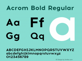Acrom Bold Regular Version 1.000;PS 001.000;hotconv 1.0.70;makeotf.lib2.5.58329图片样张