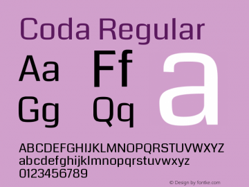 Coda Regular Version 2.000 Font Sample