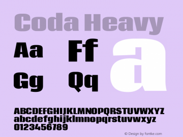 Coda Heavy Version 2.000 Font Sample