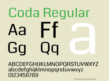 Coda Regular Version 2.000 Font Sample