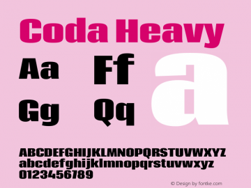Coda Heavy Version 2.000 Font Sample