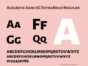 Alegreya Sans SC ExtraBold Regular Version 1.001;PS 001.001;hotconv 1.0.70;makeotf.lib2.5.58329 DEVELOPMENT; ttfautohint (v0.97) -l 8 -r 50 -G 200 -x 16 -f dflt -w G -W图片样张