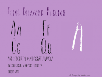 Icing Blizzard Regular Version 1.001;PS 001.001;hotconv 1.0.70;makeotf.lib2.5.58329 Font Sample