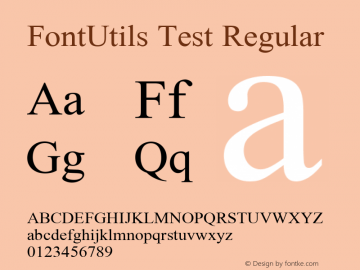 FontUtils Test Regular Version 4.106 Font Sample