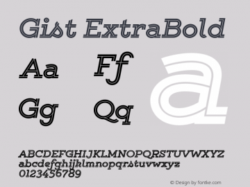 Gist ExtraBold Version 1.000 Font Sample