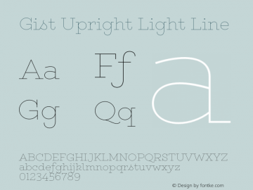 Gist Upright Light Line Version 1.000图片样张