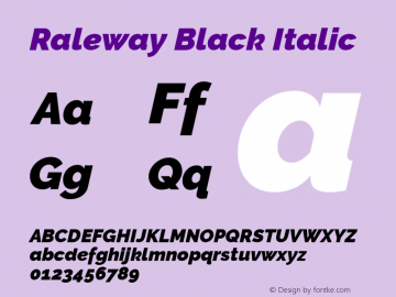Raleway Black Italic Version 3.000; ttfautohint (v0.96) -l 8 -r 28 -G 28 -x 14 -w 