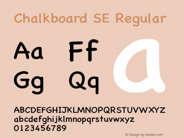 Chalkboard SE Regular 8.1d1e1 Font Sample