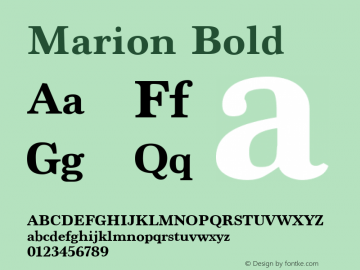 Marion Bold 8.0d4e4 Font Sample