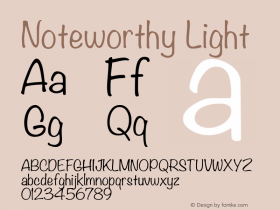 Noteworthy Light 9.0d1e1 Font Sample