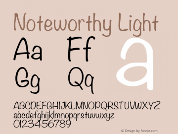 Noteworthy Font,Noteworthy Light Font,Noteworthy-Light Font.