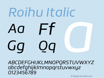 Roihu Italic 1.000;com.myfonts.mika-melvas.roihu.italic.wfkit2.46j7 Font Sample