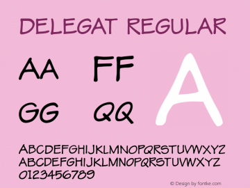 Delegat Regular Version 1.000 | wf-rip Font Sample